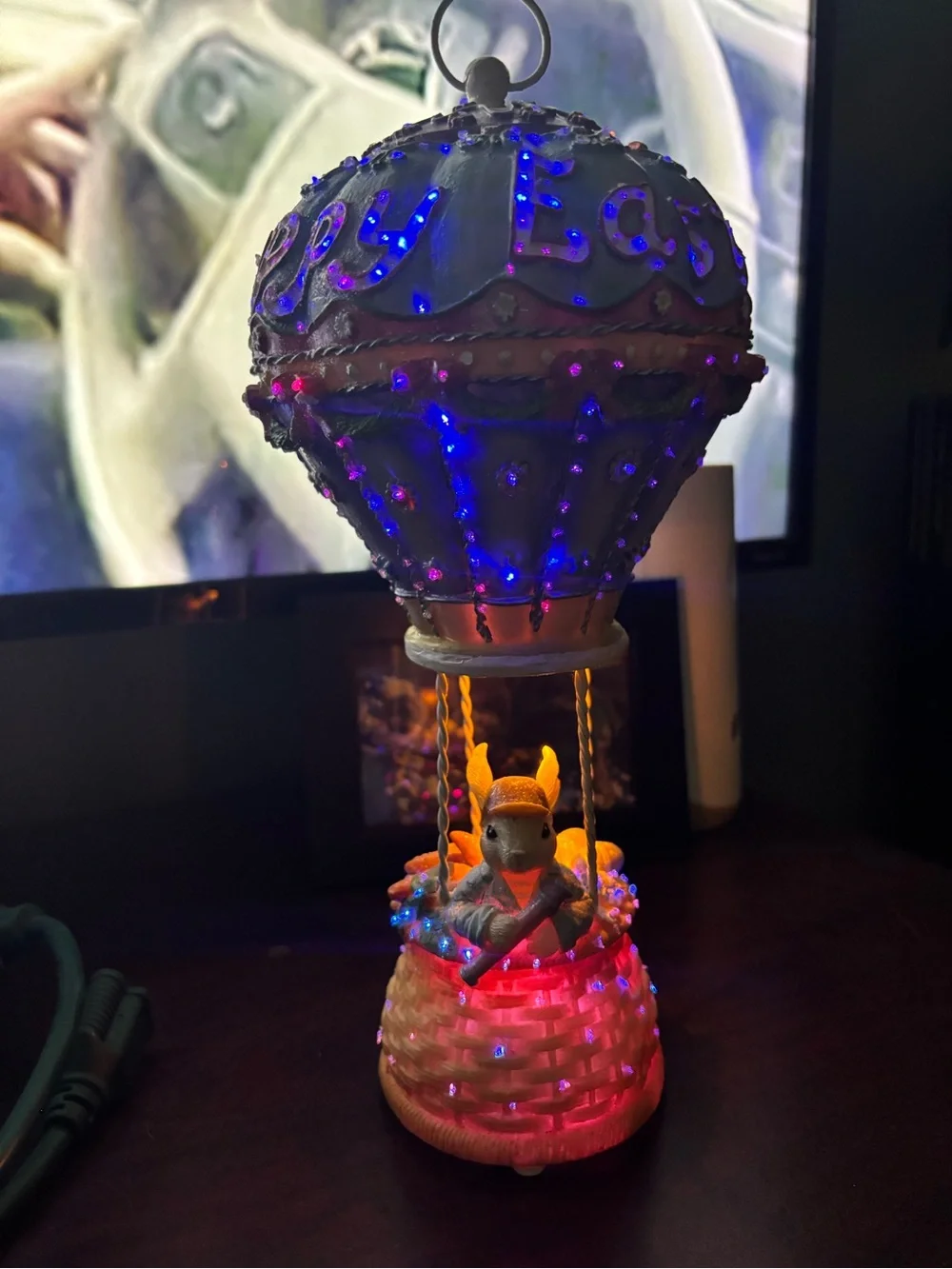 Glowing Hot Air Basket Bunny Decoration